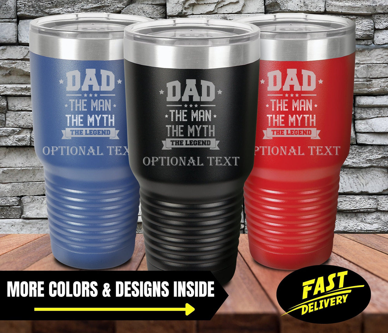 Dad The Man The Myth The Legend Engraved Tumbler Gifts | Tumbler Ideas For Guys | Custom Tumblers | Mens Tumbler Ideas | Dad Tumbler