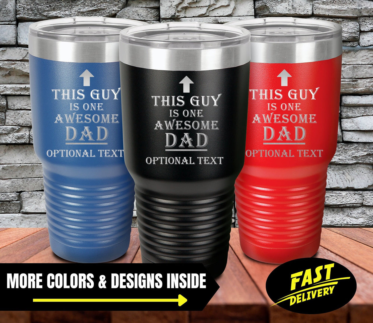This Guy Is One Awesome Dad Personalized Tumbler | Unique Custom 30 oz Tumblers