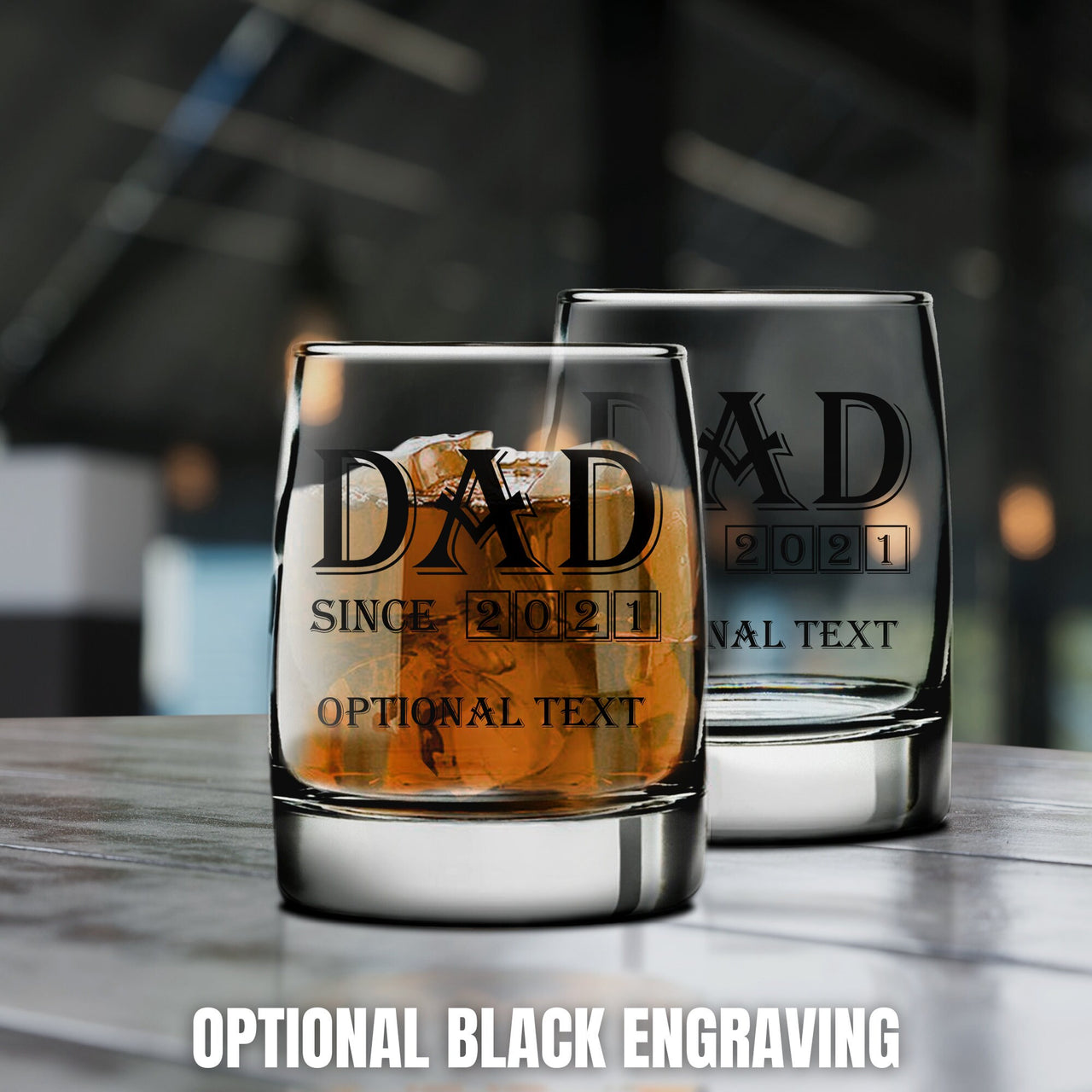 Dad Since Whiskey Glasses Gifts For New Dad |  Rocks Glass | Custom Whiskey Glasses | Best Whiskey Glasses | Unique Whiskey Glasses Gifts