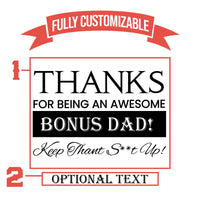 Thumbnail for Thanks for Being An Awesome Bonus Dad Whiskey Glasses | Custom Whiskey Glasses