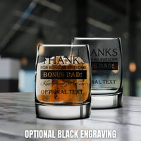 Thumbnail for Thanks for Being An Awesome Bonus Dad Whiskey Glasses Gifts For Step Dad |  Rocks Glass | Custom Whiskey Glasses | Best Whiskey Glasses