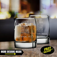 Thumbnail for I'm A Proud Dad of A Fricking Awesome Daughter Yes, She Bought Me ThisWhiskey Glasses Gifts For Dad | Rocks Glass | Custom Whiskey Glasses