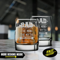 Thumbnail for The Man The Myth The Legend Whiskey Glass | Etched Whiskey Glass