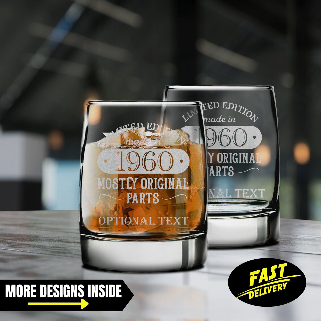 Limited Edition Mostly Original Parts Funny Whiskey Glasses | Personalized Whiskey Glass