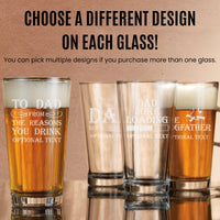 Thumbnail for Best Dad Ever Personalized Beer Glasses For Dad