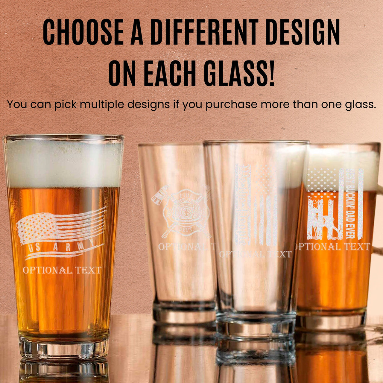 US Marines Corp Personalized Pint Glass