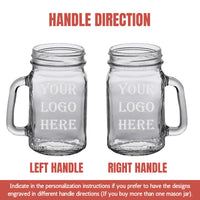 Thumbnail for Your Logo Here Personalized Mason Jars  | Personalized Logo | Company Logo | Mason Jar With Handle | Mason Drinking Jar | Engraved Mason Jar