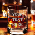 Personalized 12 oz Whiskey Glasses | Custom 3-line YOUR TEXT Design Etched Rocks Glass