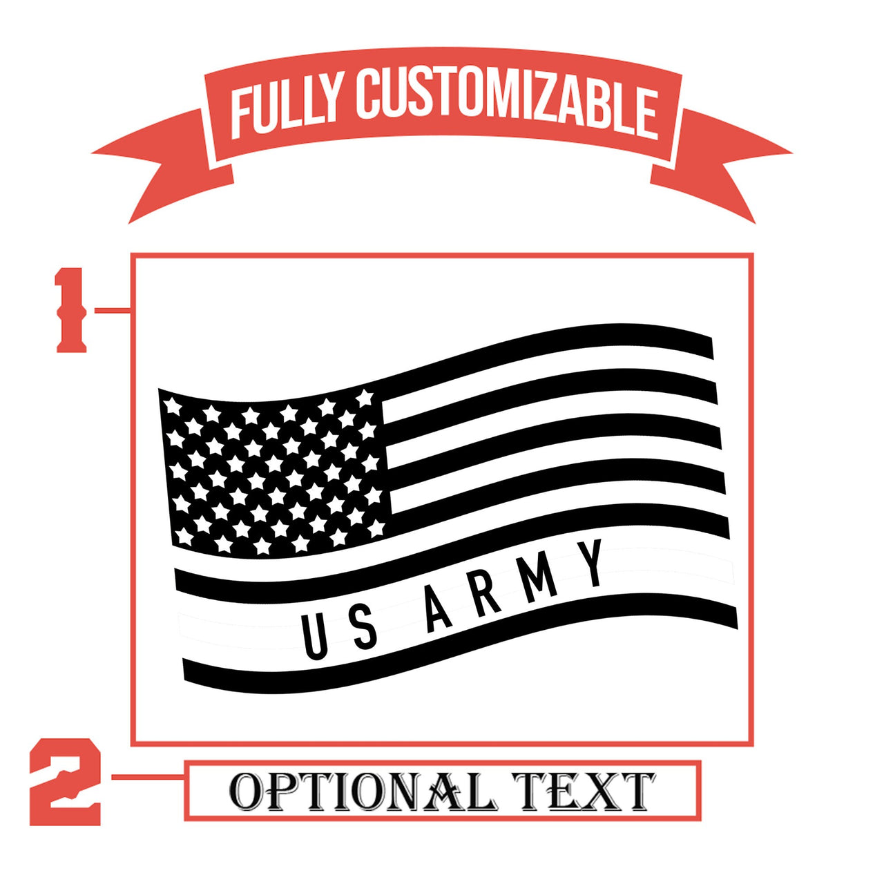 US Army With American Flag Engraved Pint Glass