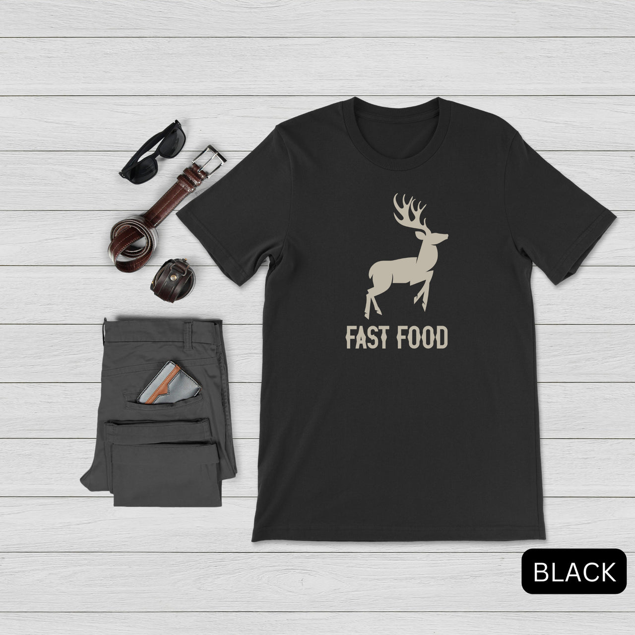 Unisex Fast Food Hunting Tshirt for Men