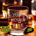 Premium Custom YOUR DESIGN 12oz Whiskey Glass, Christmas Gifts Rocks Glass, Your own Personalized Design Whiskey Glass, Gifts for Christmas