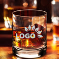 Premium Engraved Custom 12 oz Whiskey Glass, Personalized YOUR OWN LOGO Rocks Glasses, Company Logo, Business Logo for Christmas Party Gifts