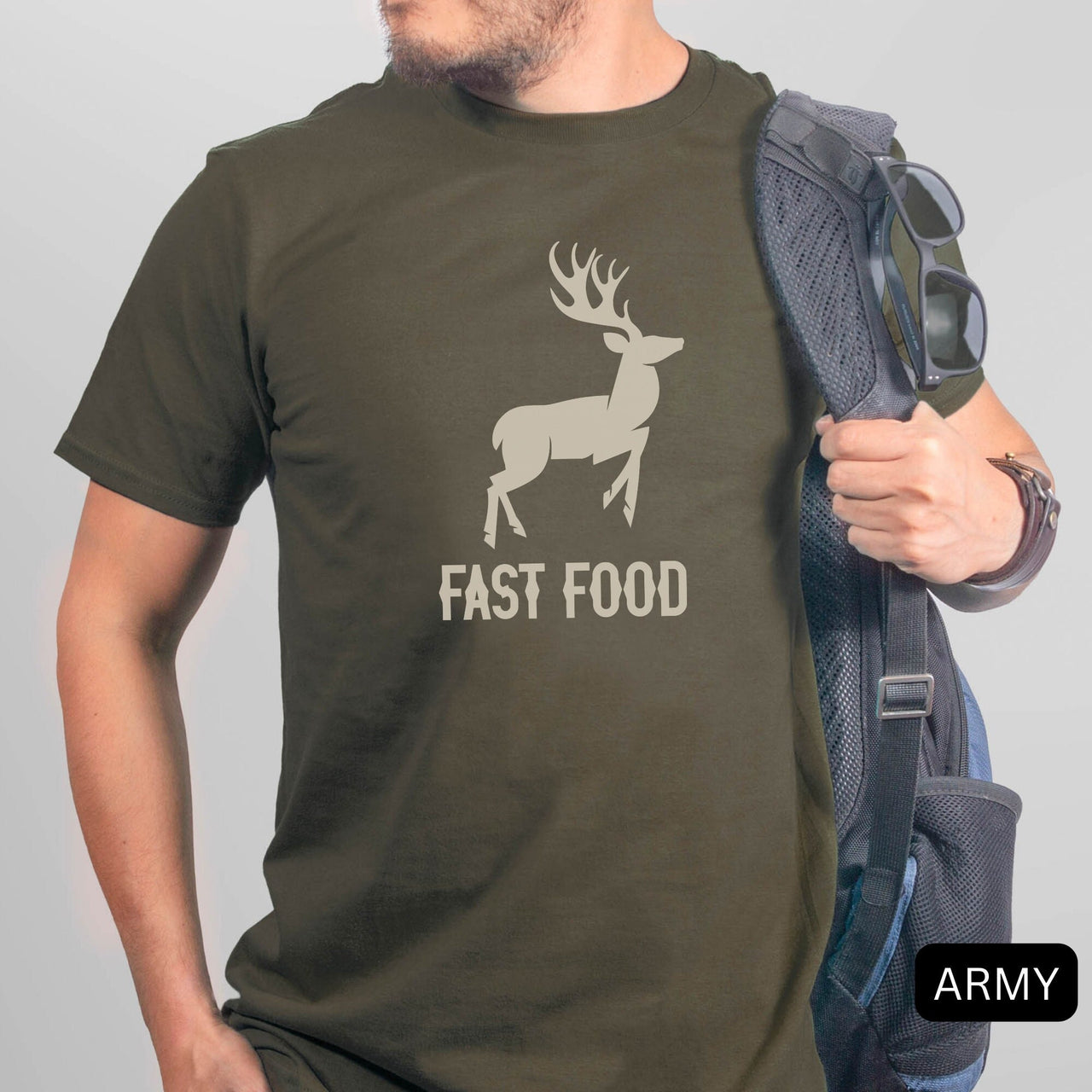 Unisex Fast Food Hunting Tshirt for Men