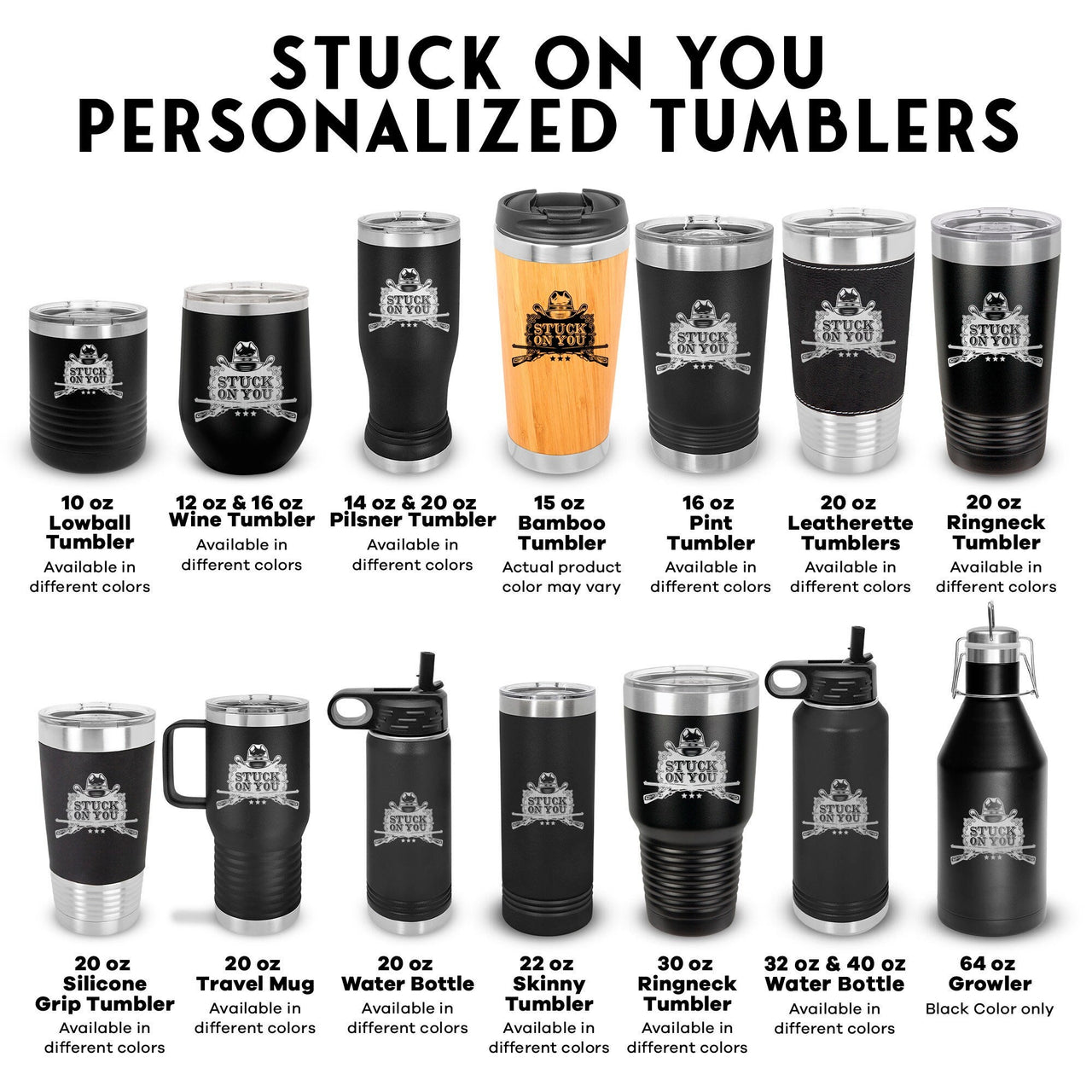 Stuck on You Valentine's Day Tumblers, Hunting Hat and Guns Design Tumbler Gift for Him, Hunter, Tumblers, Mugs, Water Bottle, Growler
