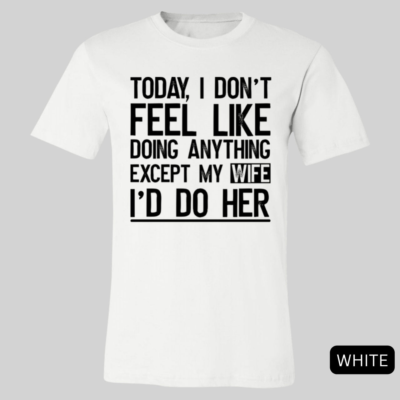 Today I Don't Feel Like Doing Anything Except My Wife I'll Do Her Shirt