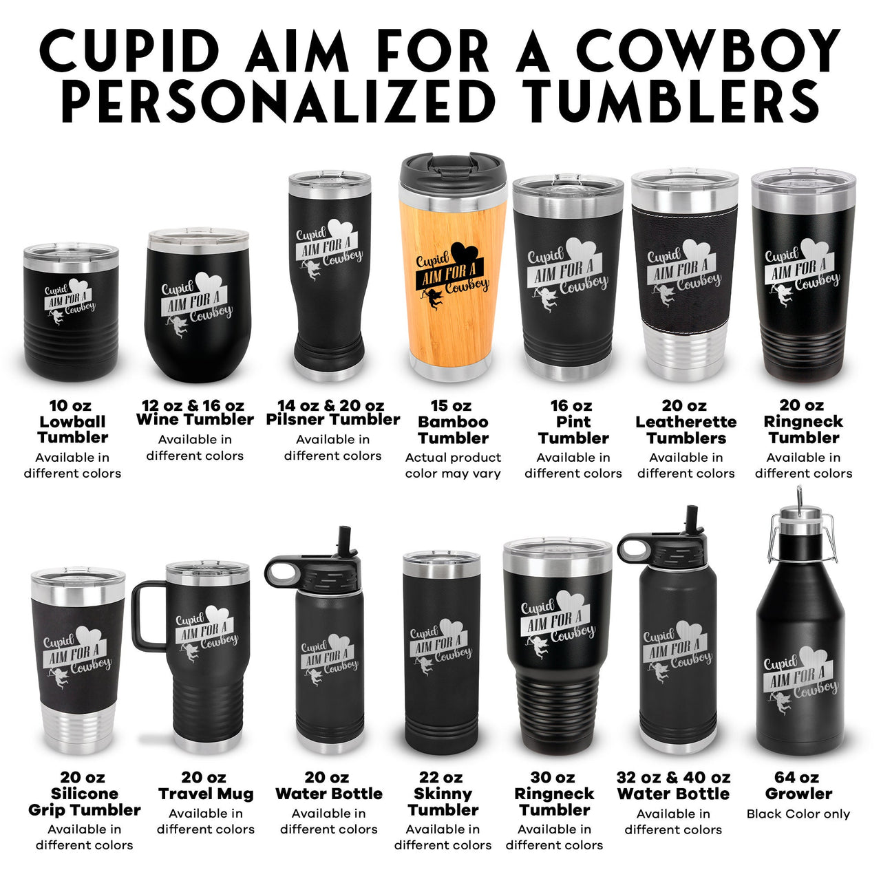 Funny Cupid Aim for A Cowboy Tumbler, Cute Western Valentines Gift Tumblers, Coffee Lover, Travel Mug, Valentines Cups Gifts for Cowboy