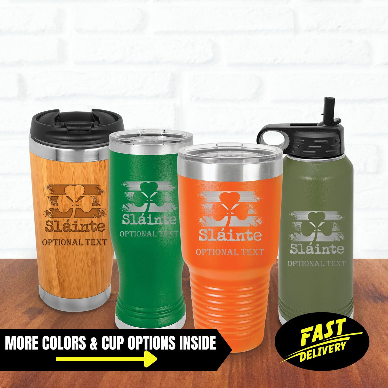 St.Patrick's Day Tumbler Design | Slainte & Leaf Custom Tumblers