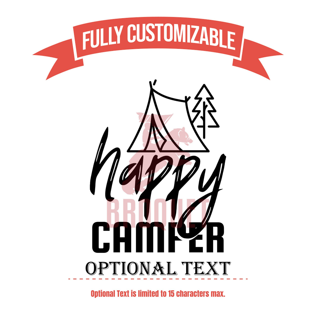 Happy Camper Tent Trees Tumbler Designs | Travel Mug Outdoor Family Outing Tumbler