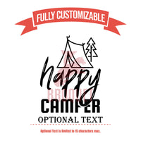 Thumbnail for Happy Camper Tent Trees Tumbler Designs | Travel Mug Outdoor Family Outing Tumbler