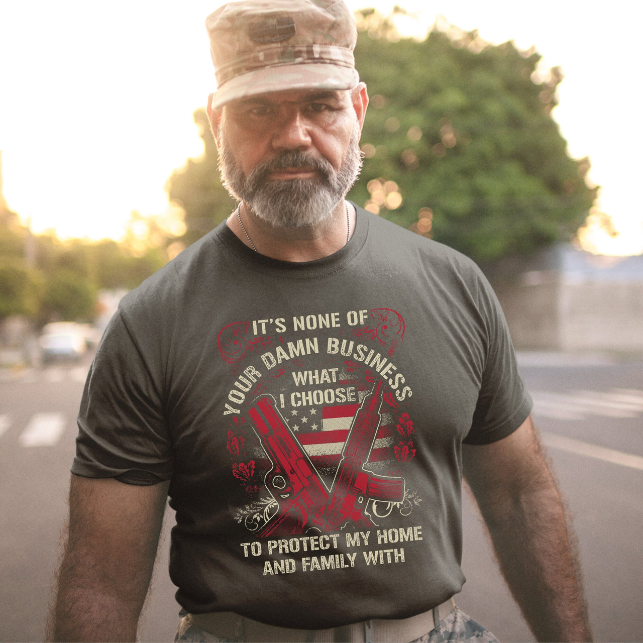 American Flag, Guns It's None of Your Damn Business What I Choose Dad Shirt