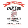 Custom Craft Beer Saying Graphic Glass Design