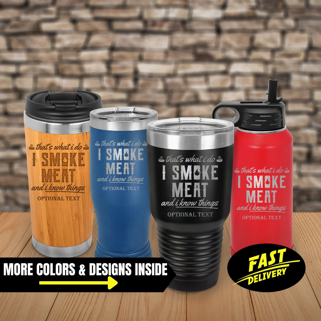 I Smoke Meat Tumbler, Personalized Bbq Tumbler, Bbq Gifts For Men, Grilling Gifts For Dad, Meat Smoker Grill Gifts, Funny Bbq Smoker Gifts