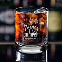 Thumbnail for Happy Camper Unique Camping Gifts for Camper, Custom Whiskey Glass, Personalized 12 oz Bourbon Whiskey Glasses, Camp Engraved Monogram Glass