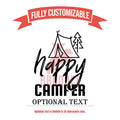 Happy Camper Glasses, Personalized Camping Glasses, Trees, Camping Tent Outdoor Adventure Gifts for Family, Custom Glasses Gift for Friends