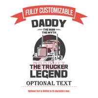 Thumbnail for Custom Pint Glass, Daddy The Man The Myth The Trucker Personalized Whiskey Glass, Gifts for Dad, Beer Mug, Shot Glass, Custom Engraved Glass