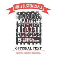 Thumbnail for 5 Things You Don't Mess With, Family, Faith, Friends, Flag, Firearms American Flag Tumbler Design, Custom Tumbler Patriotic Gift for Grandpa