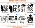 Senior Class of 2023 Graduation Gift Glass, Personalized Stemless Wine Glass, Beer Can Glass, Shot Glass Grad Gift, Custom Grad Party Favors