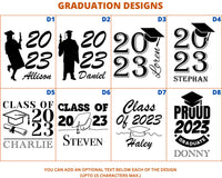 Thumbnail for Personalized Glass Graduation Gift for Class 2023, Custom Name, Text Glassware Graduate Present, Personalized Grad Gift for Him/Her Glasses