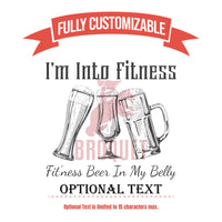 Thumbnail for Drinkware Gift, Pilsner Glass, Beer Mug, Tulip Beer Glass, Funny Glassware Fitness Gift, Gym Lover, I'm Into Fitness - Fit'ness In My Belly