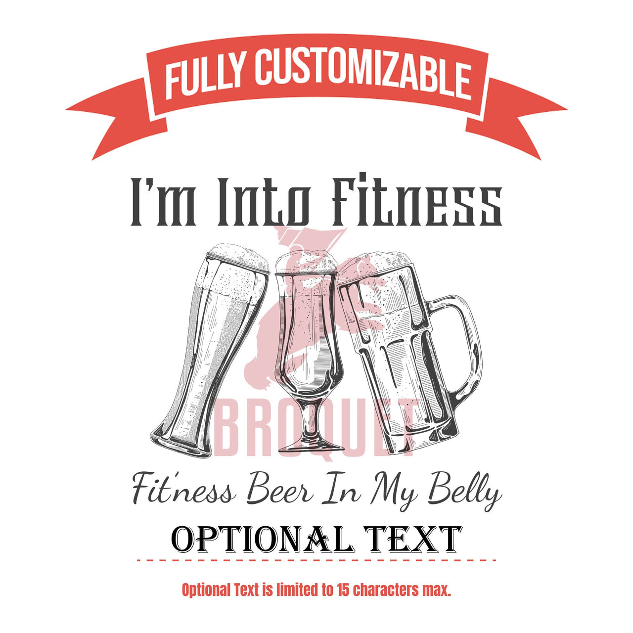 Custom Tumbler, I'm Into Fitness - Fit'ness Beer In My Belly Pint Glass, Pilsner, Beer Mug Cup Design, Gym Tumbler, Fitness, Beer Tumbler