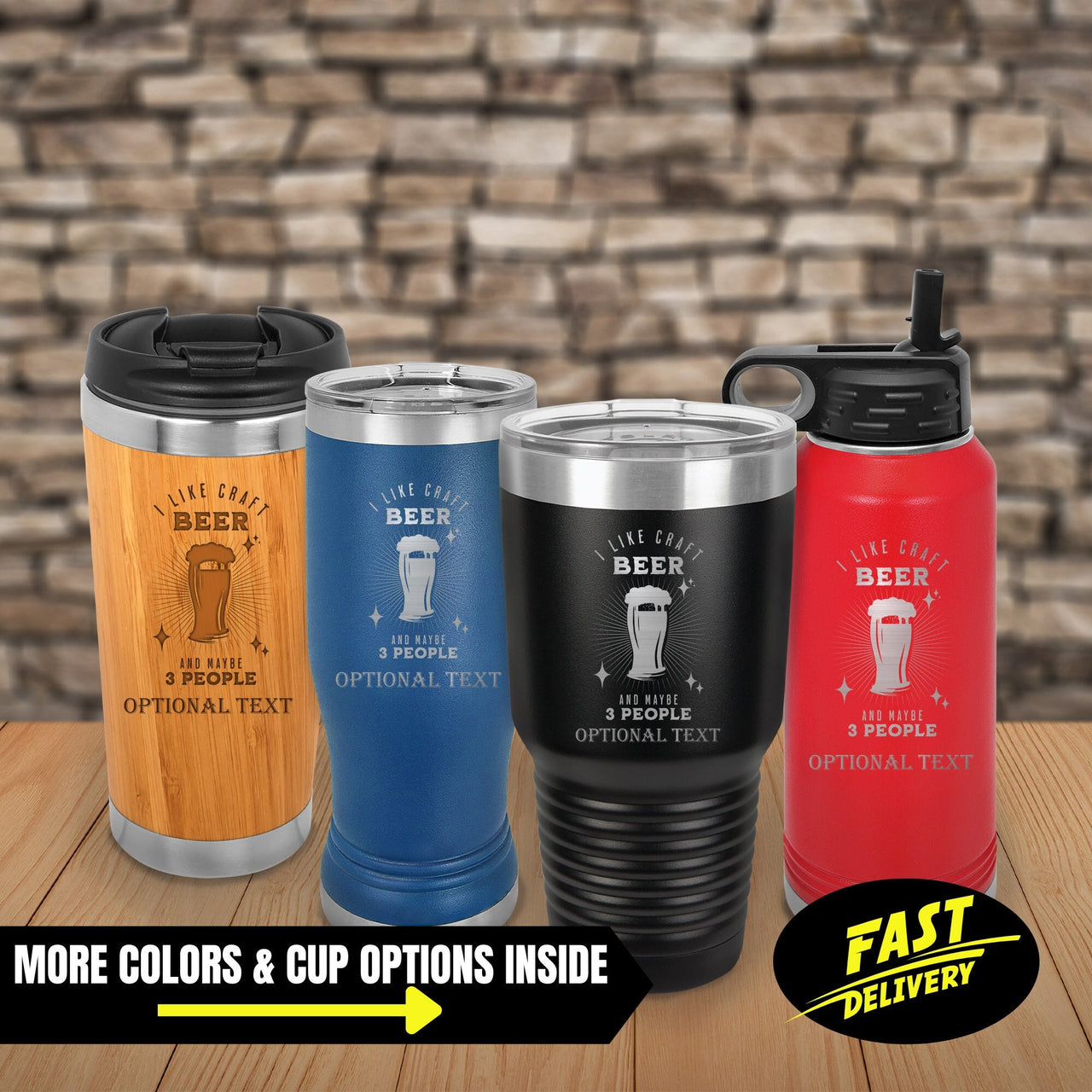 I Like Craft Beer and Maybe 3 People Tumbler, Personalized Gift Drinking Tumbler, Alcohol Drinker Gifts, Tumbler Collection Gifts for Men