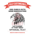 God, Guns & Guts Custom Patriotic Whiskey Glassware