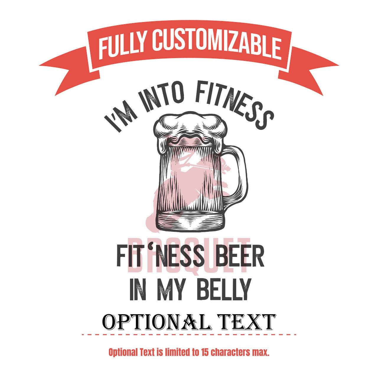 Funny Tumbler Gift, Custom Laser Engraved Insulated Tumbler, I'm Into Fitness - Fit'ness Beer In My Belly Tumbler, Personalized Tumbler Gift