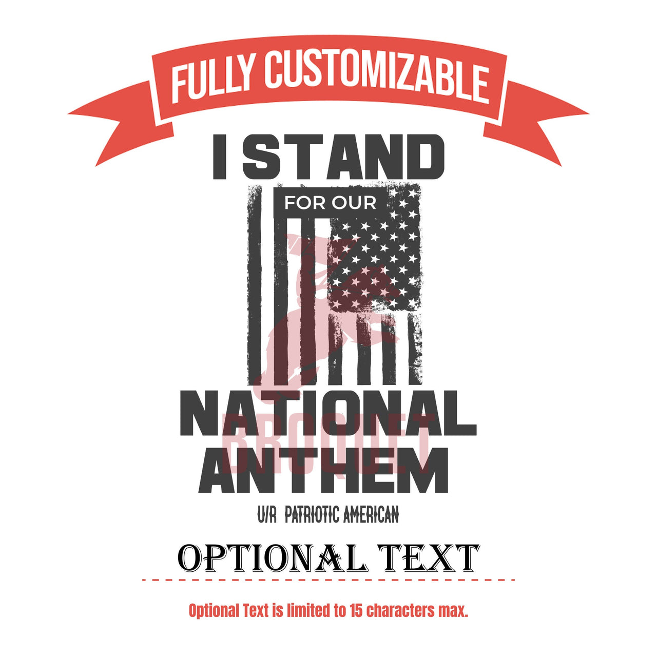I Stand for Our National Anthem Patriotic Anthem Glassware, American Flag Glass Design, USA 4th of July Gift Beer, Whiskey, Shot, Cube Glass