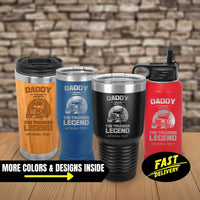 Thumbnail for Daddy The Man The Myth The Trucker Legend Custom Tumbler, Dad Truck Operator Personal Tumbler, Working Papa Insulated Tumbler Gift for Him