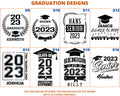 Graduation Gifts Tumbler, Personalized Tumbler Class of 2023 Graduate Gift, Custom Tumbler Design Grad Gift, Assorted Tumblers, Colors/Sizes