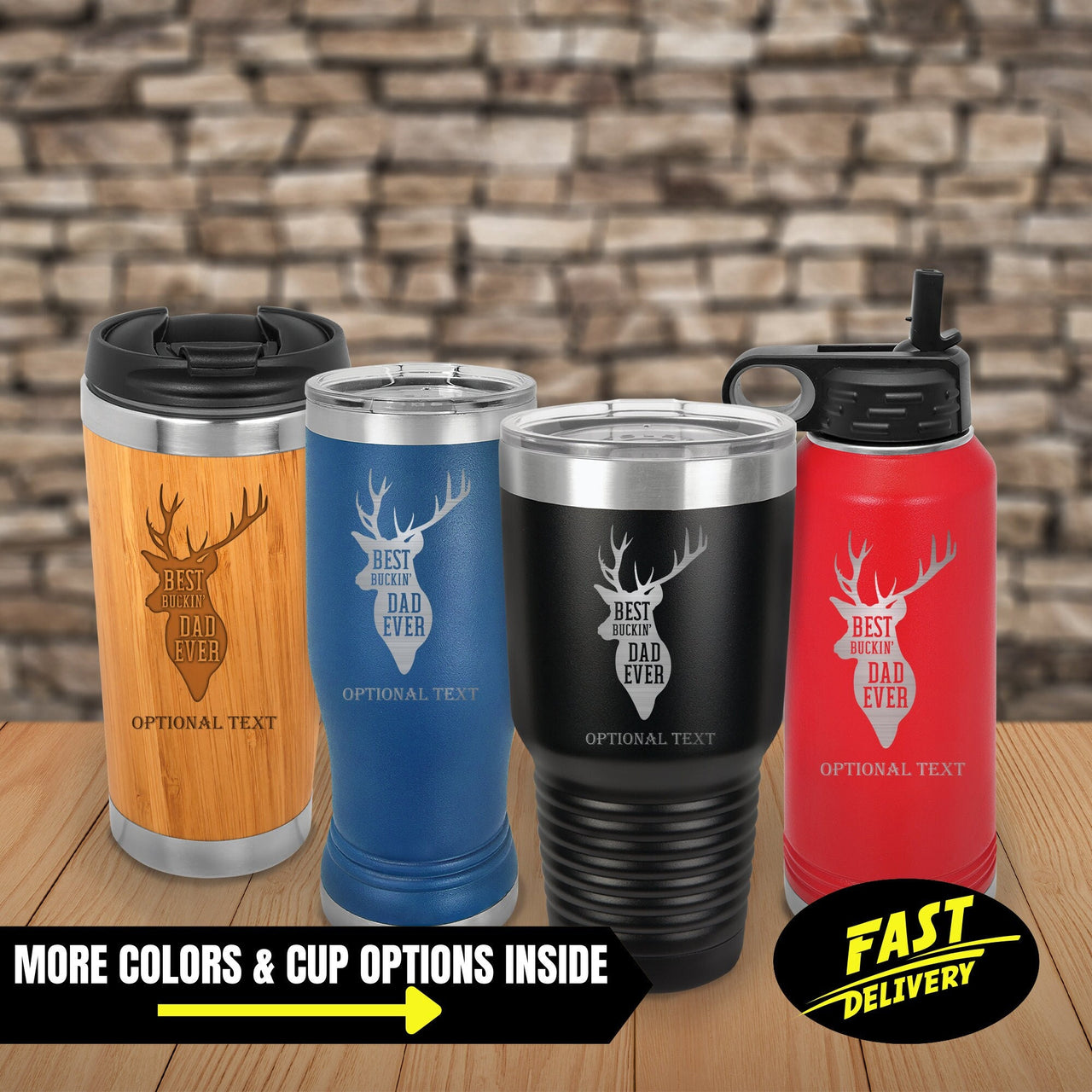 Best Buckin Dad Ever Tumblers, Personalized Tumbler, Hunting Tumbler for Dad Hunters, Deer Hunting Water Bottle, Custom Tumbler for Best Dad