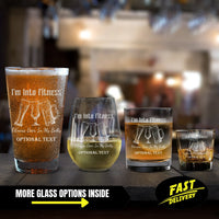 Thumbnail for Drinkware Gift, Pilsner Glass, Beer Mug, Tulip Beer Glass, Funny Glassware Fitness Gift, Gym Lover, I'm Into Fitness - Fit'ness In My Belly