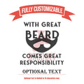 Men Glass Gift, Personalized Glassware with Saying - With Great Beard Comes Great Responsibility Custom Beer Glass, Gifts for Husband, Dads