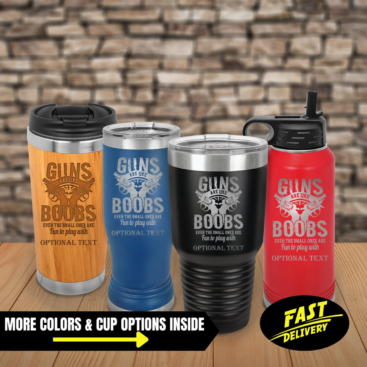 Funny Guns and Boobs Tumbler, Custom Tumbler for Men, Gun Lover Coffee –  Broquet