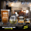 Dad The Man The Myth The Legend Custom Beer Glass, Personalized Dad Gift, Dad Life Whiskey Glass, Beer Mug, Shot Glass, Father's Day Gifts