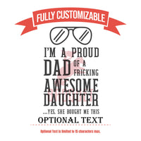 Thumbnail for Cool Dad Personalized Tumbler | I'm A Proud Dad of A Fricking Awesome Daughter Design