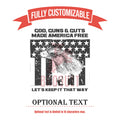 Patriotic Glassware Gift, Custom Name/Text God, Guns & Guts American Flag Eagle Patriot Gift Personalized Beer Glass, Whiskey, Shot Glasses