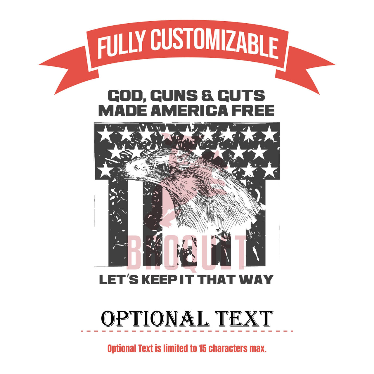 Patriotic Tumbler, Custom Name/Text God, Guns & Guts Made America Free Tumblers, Personalized Tumbler for Dad, 2nd Amendment Mens Tumbler