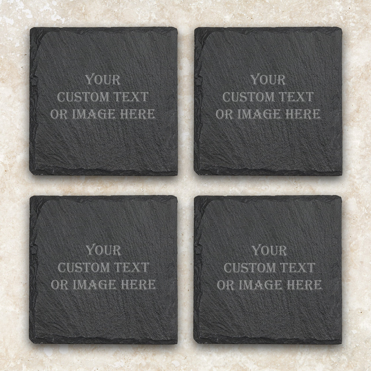 Personalized Slate Coaster | Custon Square Slate Coaster