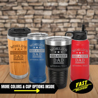 Thumbnail for World's Greatest Dad Tumbler, Custom Tumbler Gifts for Dad, Father's Day Gift, Laser Engraved Coffee Tumbler for Dad, Personalised Tumblers